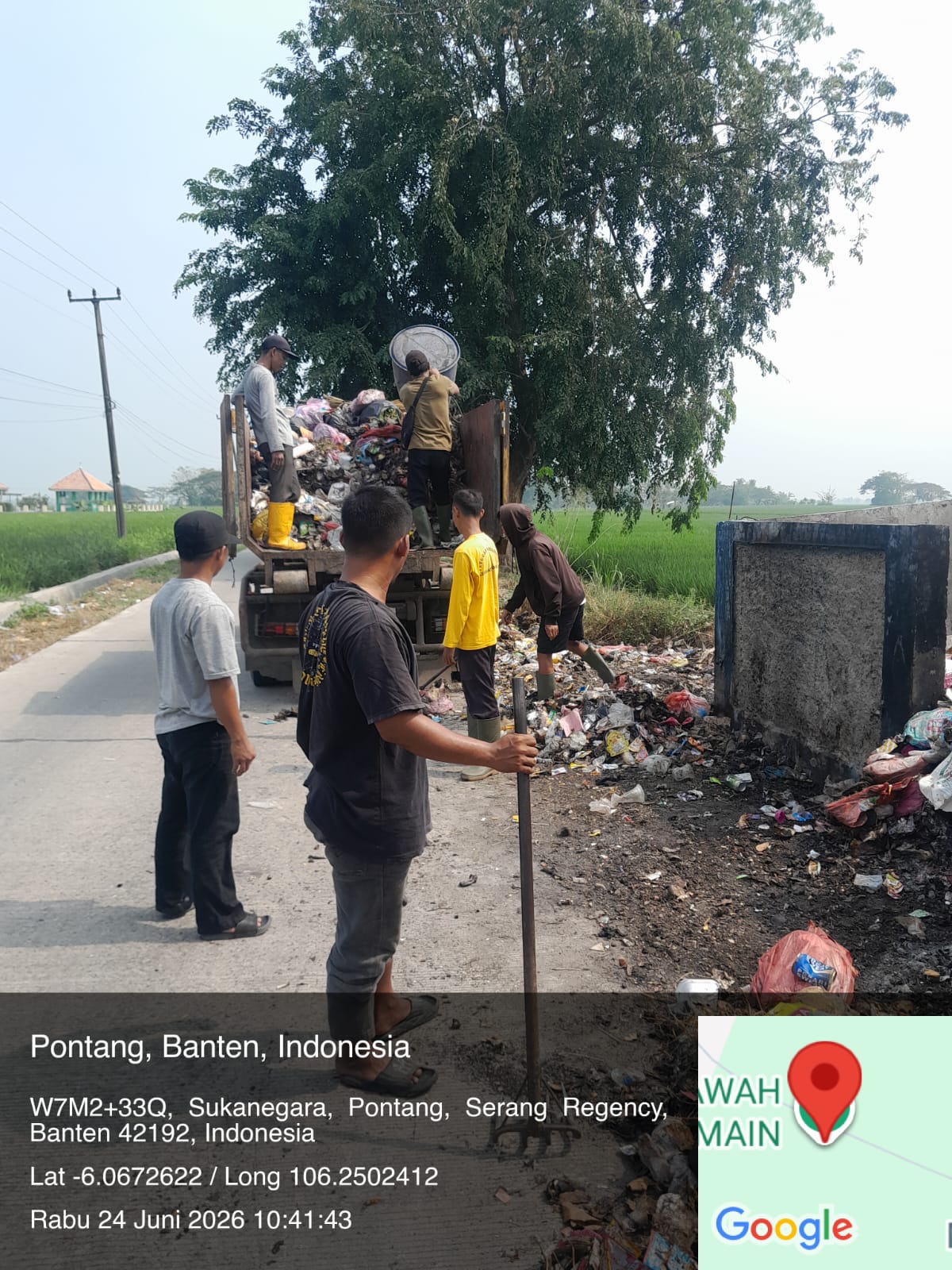 giat-hari-ini-rabu-24-juni-2026-pengangkutan-sampah-di-desa-sukanegara-kecamatan-pontang-kabupaten-serang